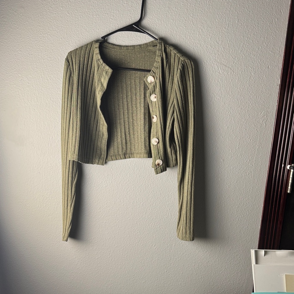 SHEIN Olive Ribbed Knitwear